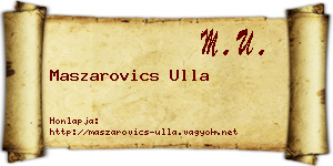 Maszarovics Ulla névjegykártya